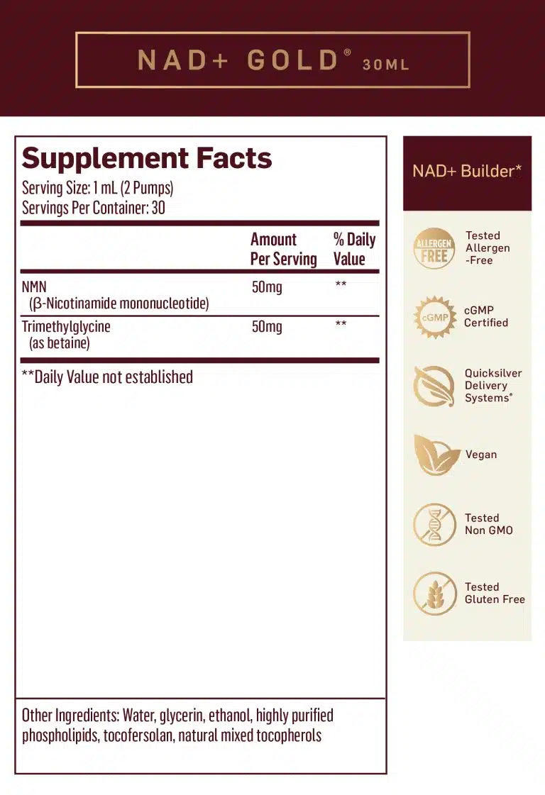 Quicksilver Scientific NAD+ Gold 30ml