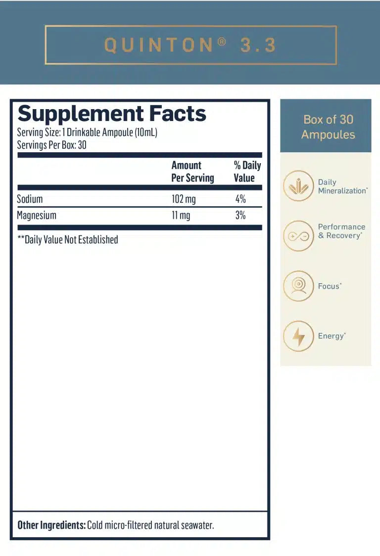 Quicksilver Scientific Original Quinton Hypertonic 30 Ampoules