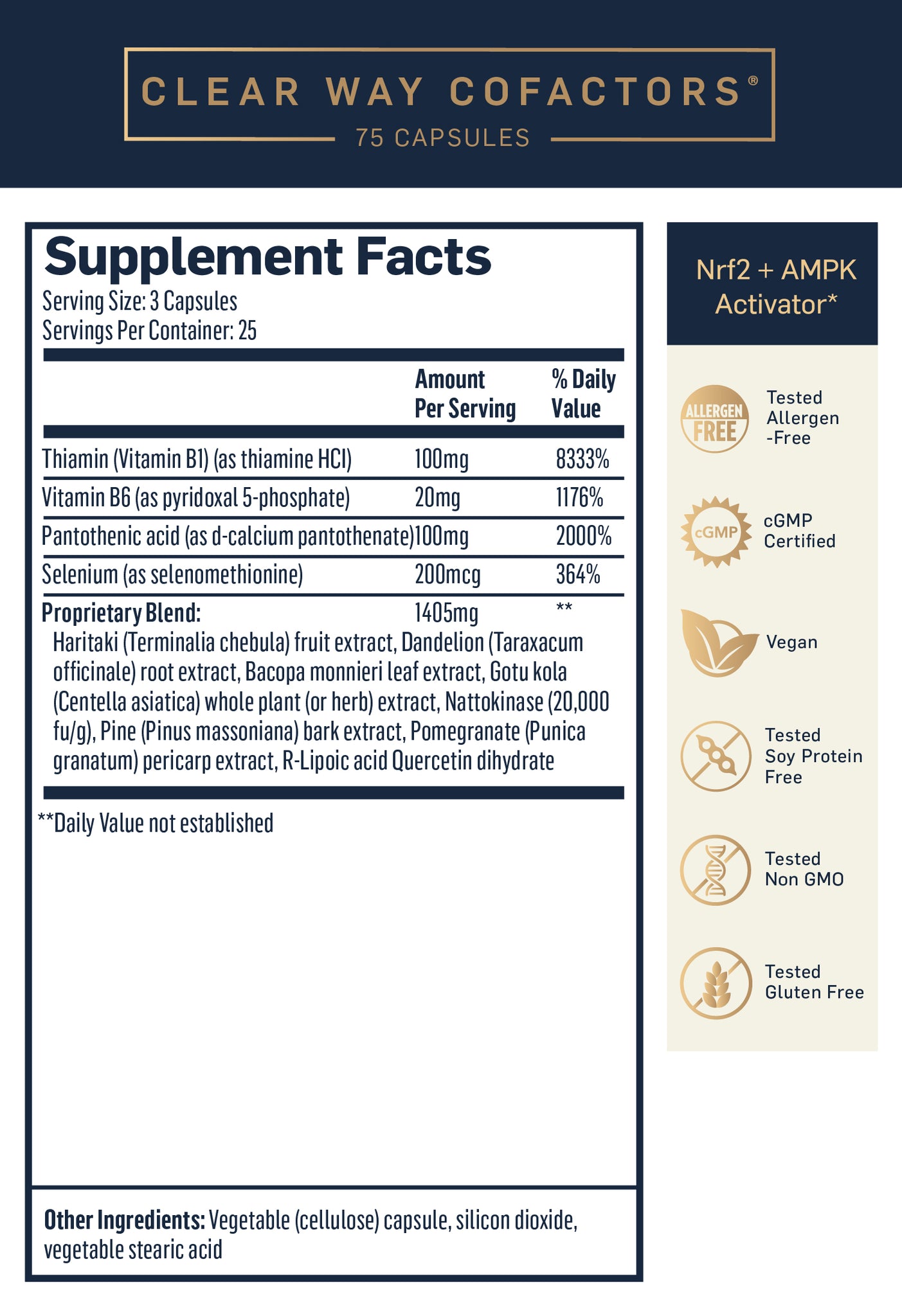 Quicksilver Scientific Clear Way Cofactors 75 Capsules