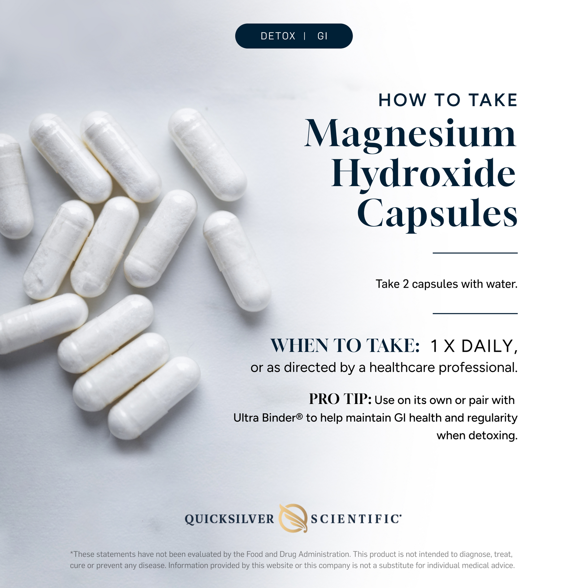 Quicksilver Scientific Magnesium Hydroxide 120 Capsules