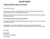 LVLUP Health TUDCA 250mg 60 Capsules - Incorrect Date
