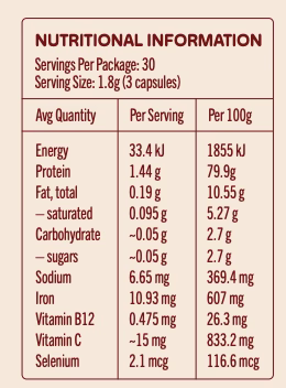 Unrefined Nutrients Whole Iron + C 90 Capsules