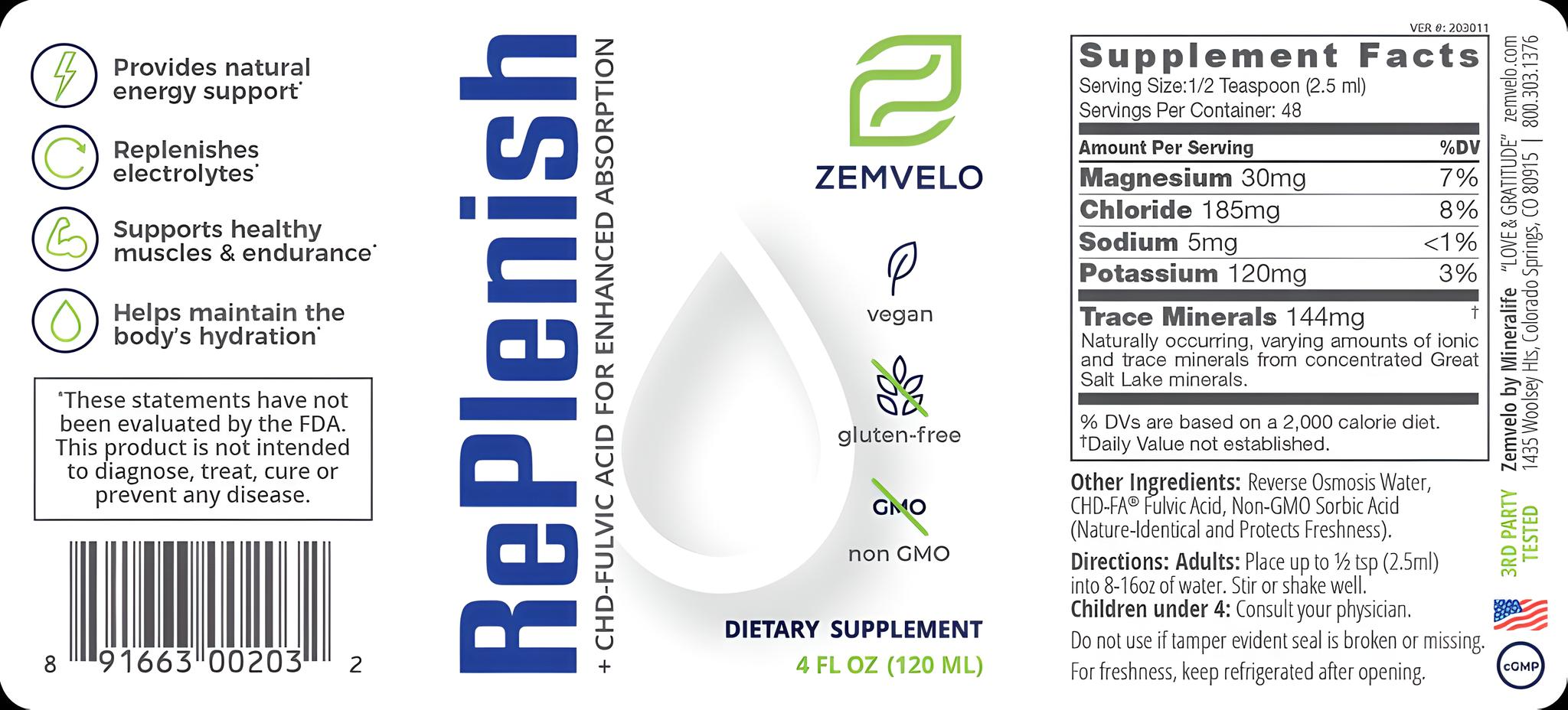 Zemvelo RePlenish 120ml