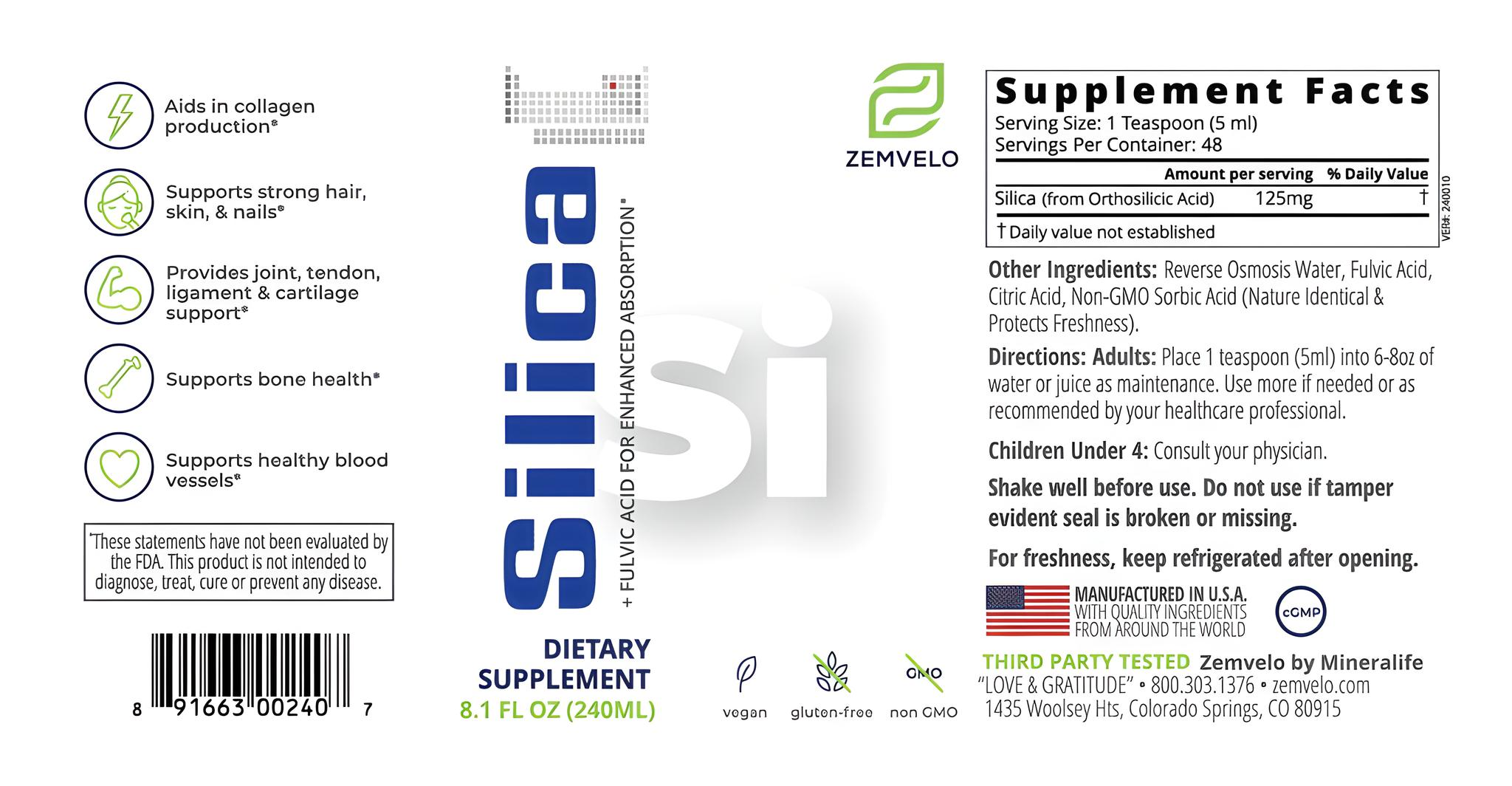 Zemvelo Silica 240ml