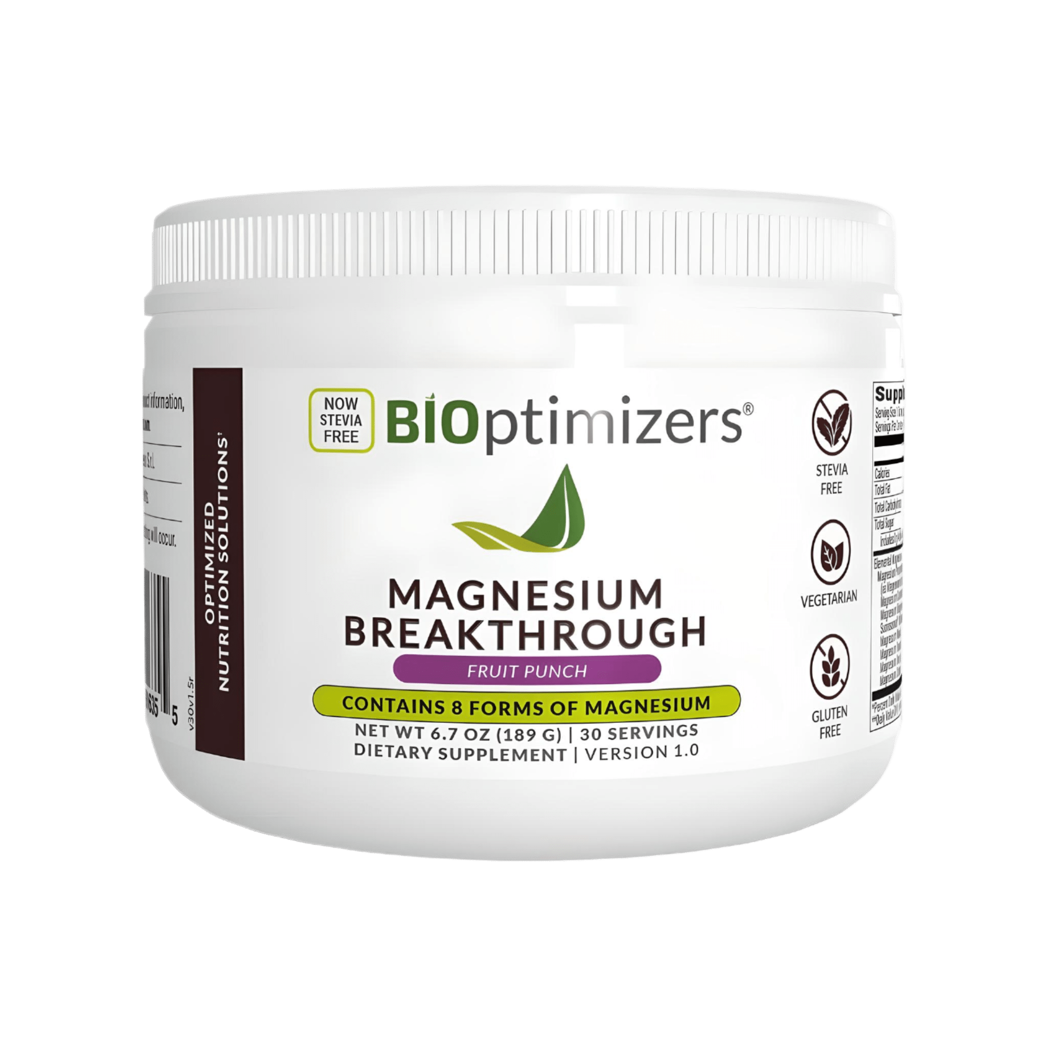 BIOptimizers Magnesium Breakthrough Drink Powder Fruit Punch 189g - JING Organics