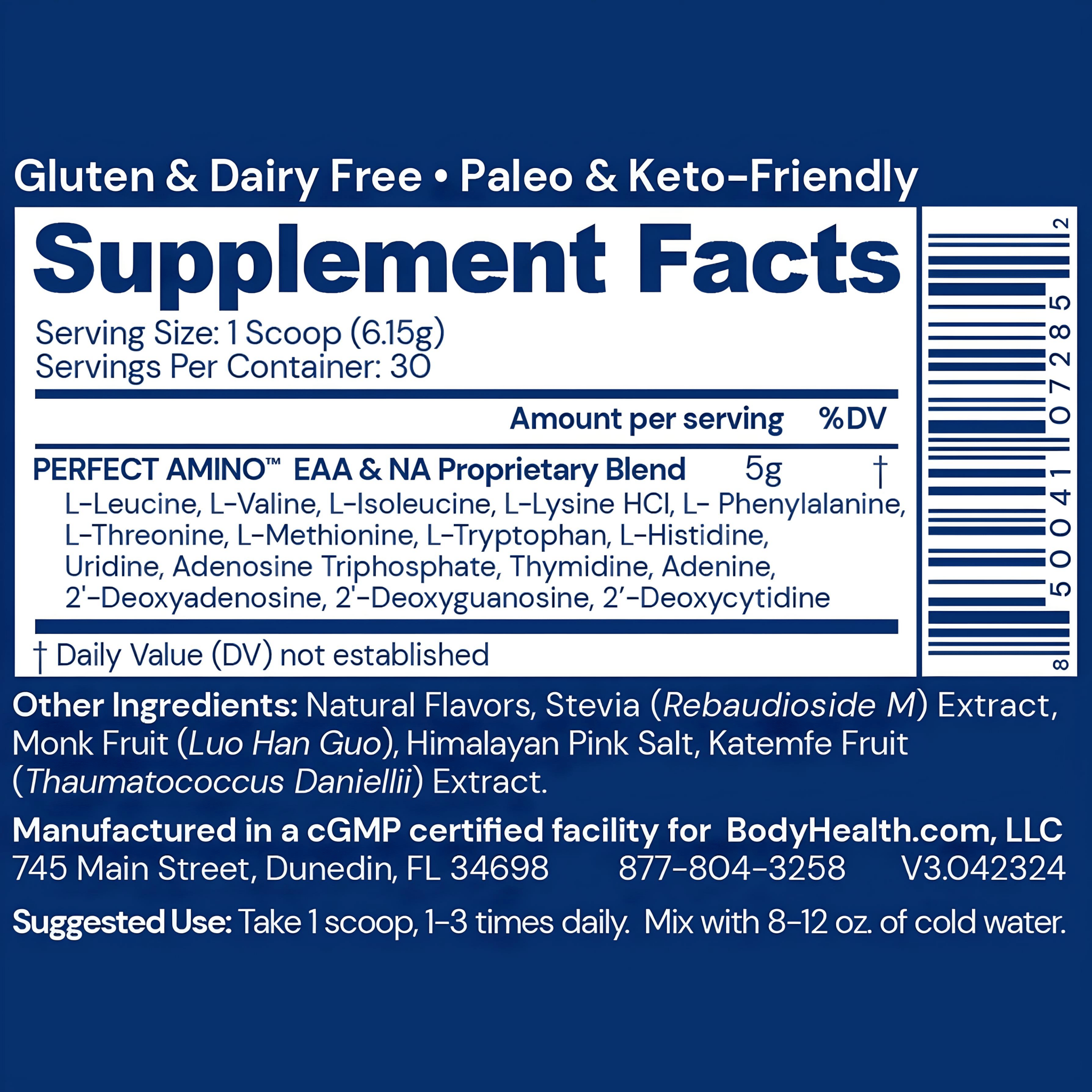 Body Health Perfect Amino Powder Chocolate 60 Servings - JING Organics