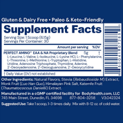 Body Health Perfect Amino Powder Lemon Lime 30 Servings - JING Organics