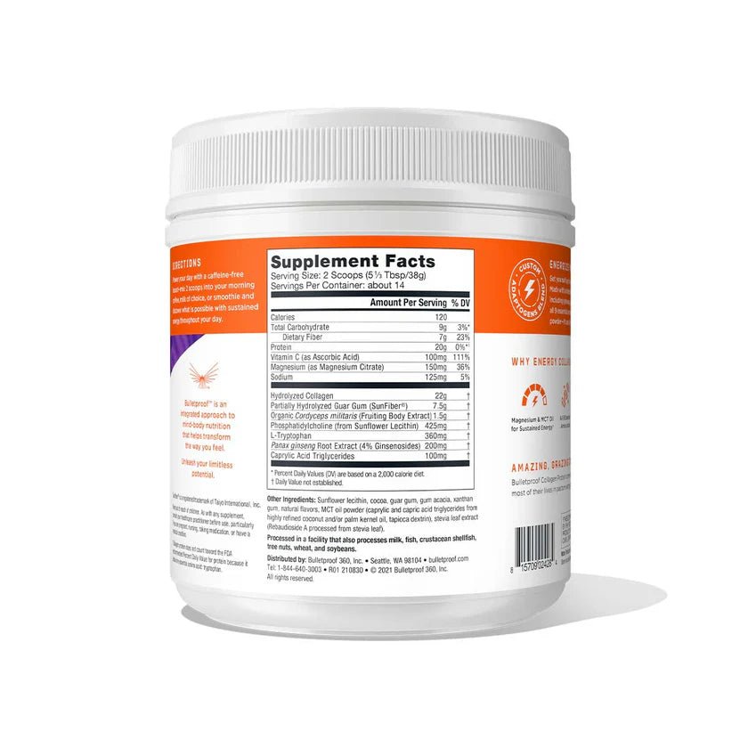 Bulletproof Energy Collagen Protein Dark Chocolate 533g - JING