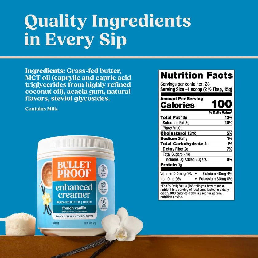 Bulletproof Enhanced Creamer French Vanilla 420g - JING