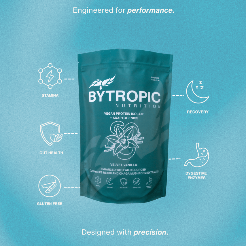 Bytropic Nutrition Vegan Protein Isolate + Adaptogens Velvet Vanilla 1kg - JING Organics