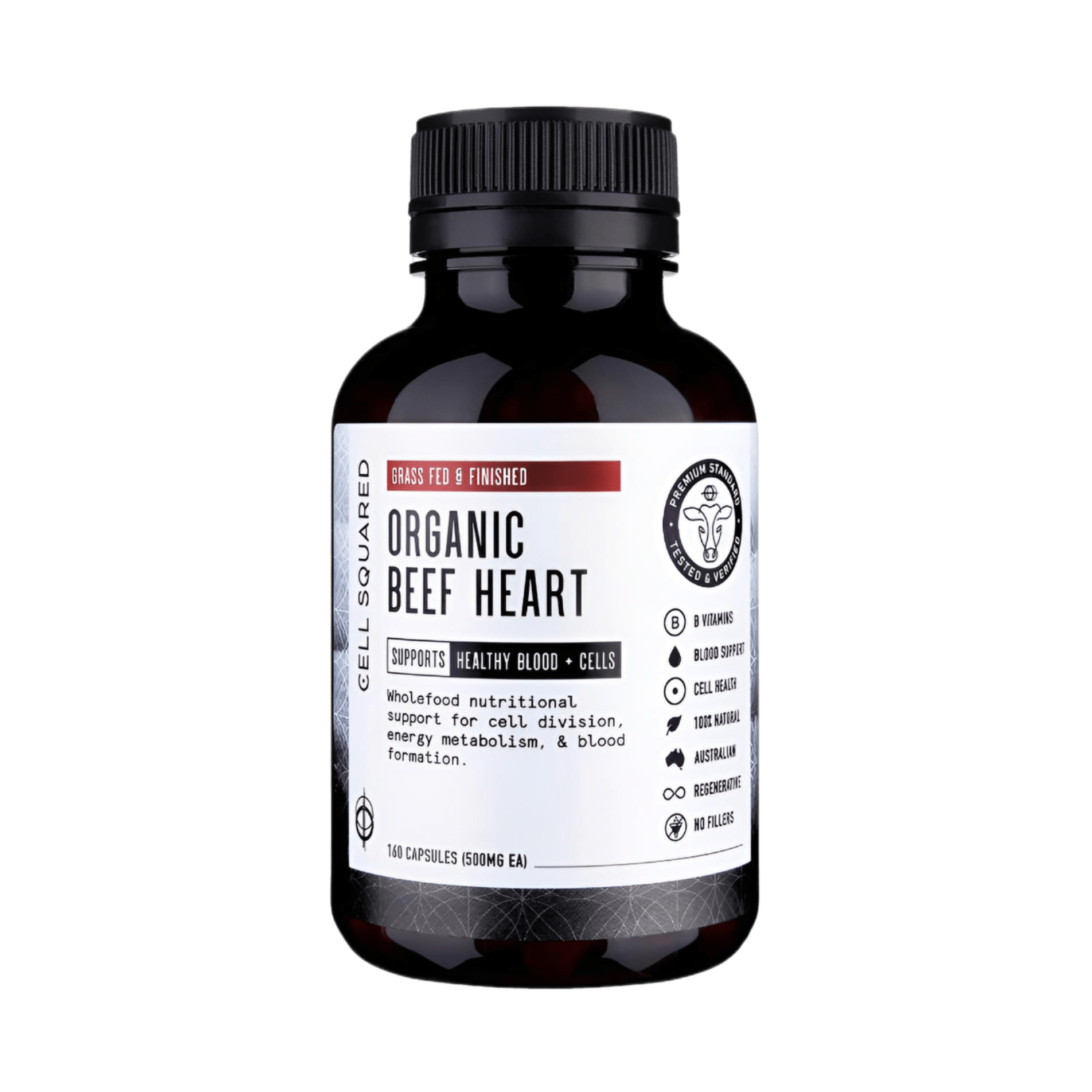 Cell Squared Organic Beef Heart 160 Capsules - JING Organics