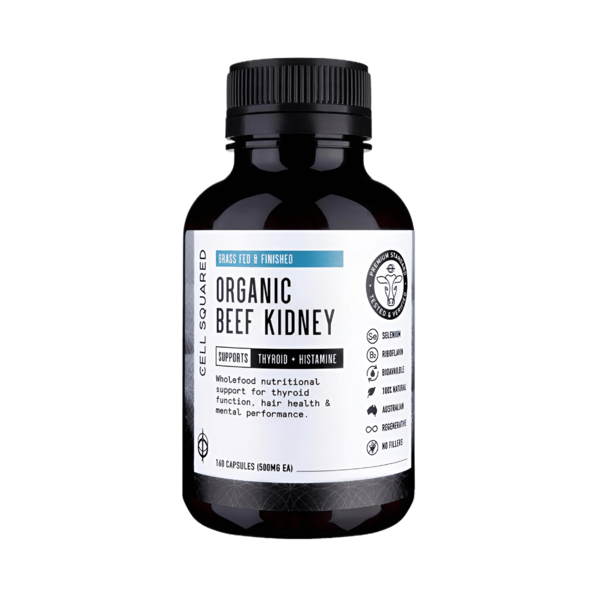 Cell Squared Organic Beef Kidney 160 Capsules - JING Organics