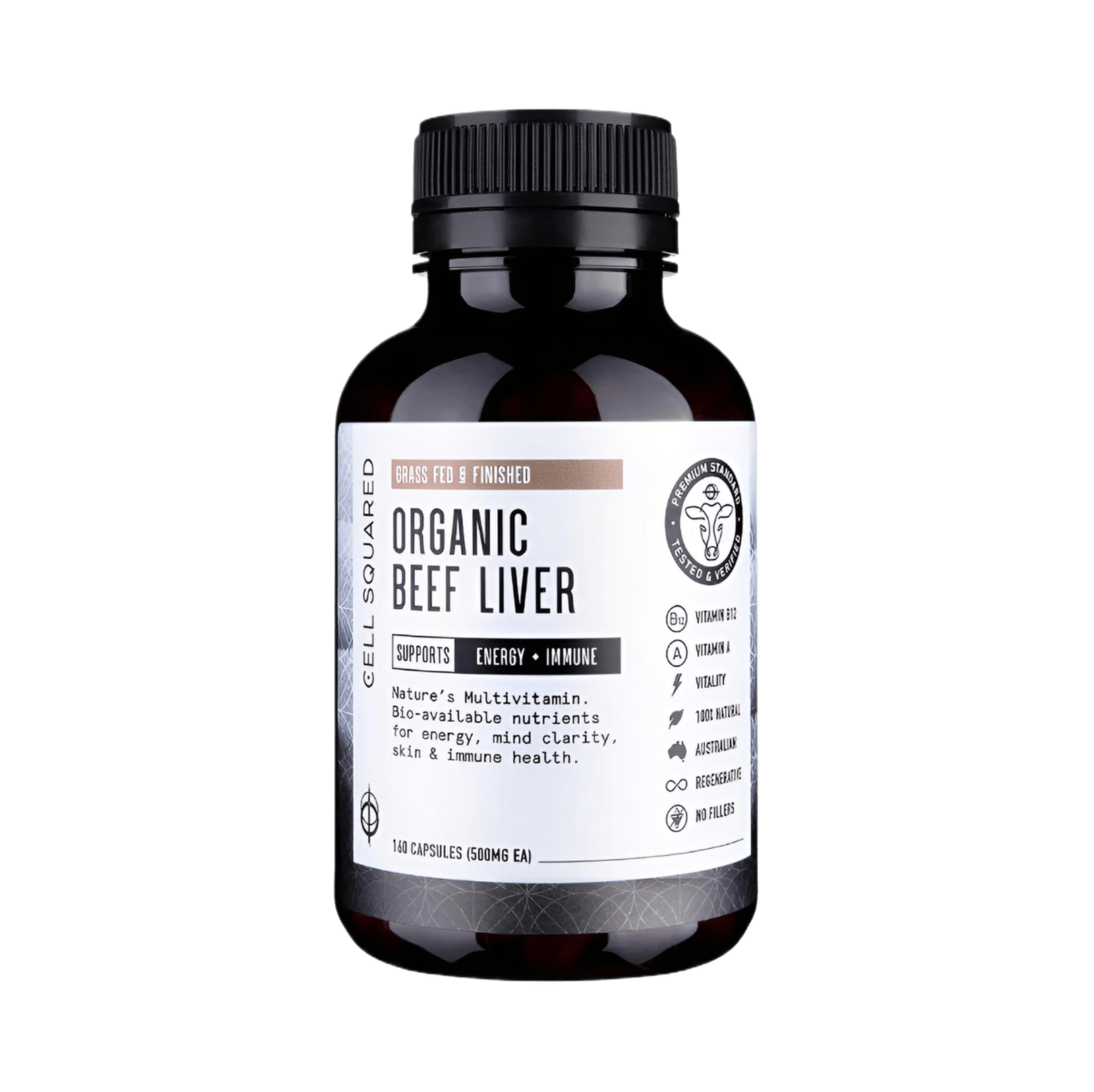 Cell Squared Organic Beef Liver 160 Capsules - JING Organics
