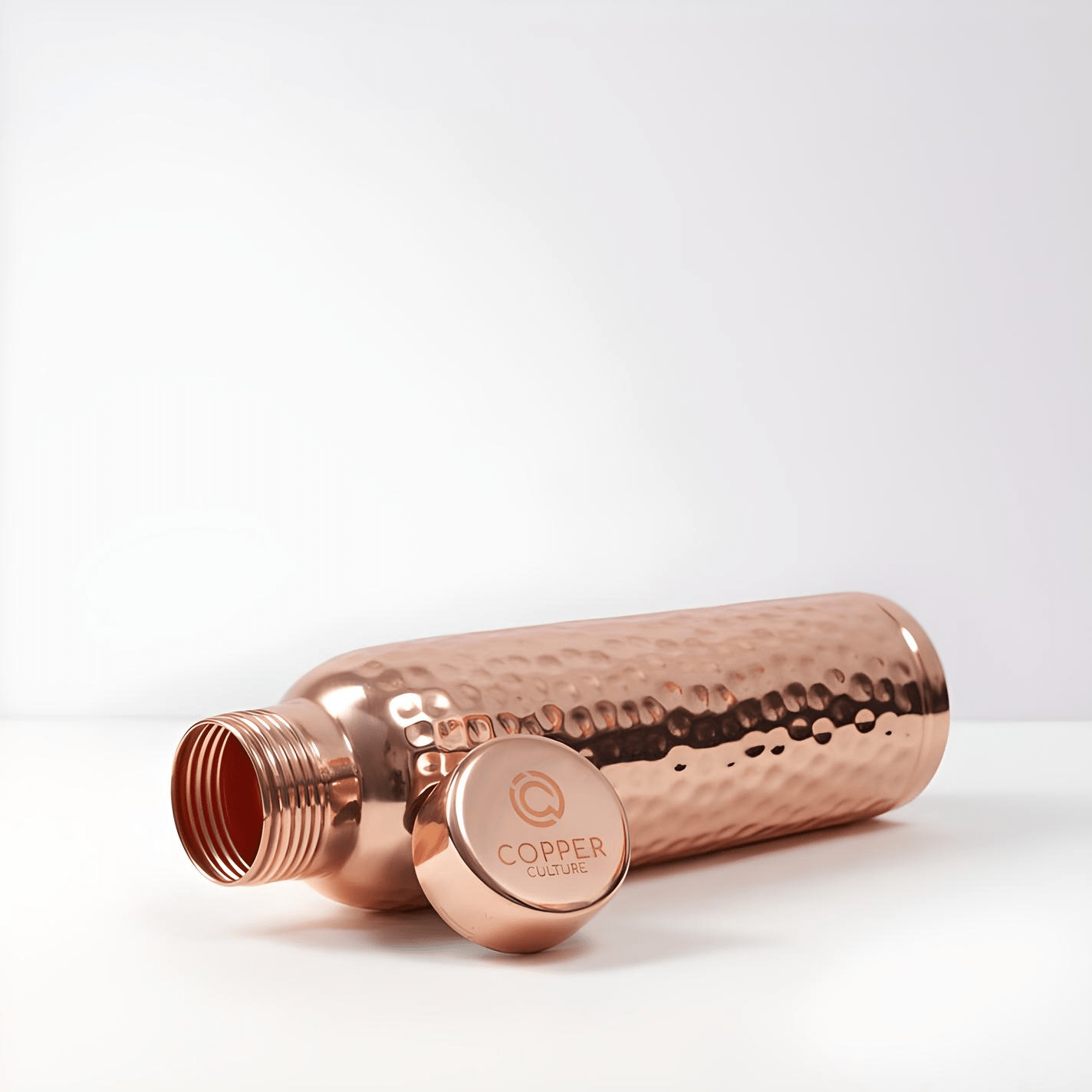 Copper Culture Hammered Copper Drink Bottle 950ml - JING Organics