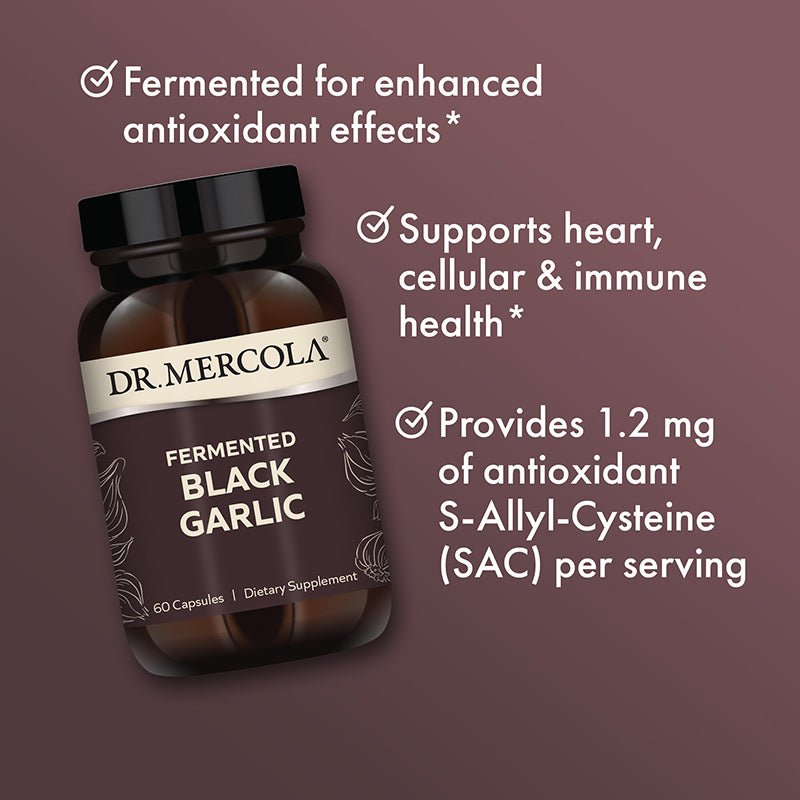 Dr. Mercola Fermented Black Garlic 60 Capsules - JING Organics