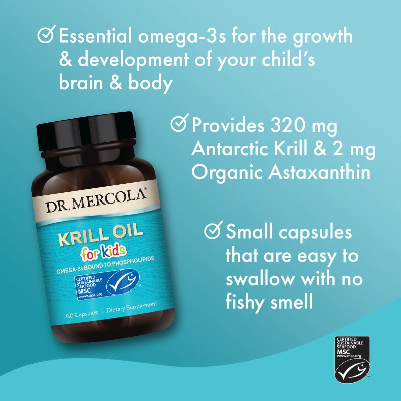 Dr. Mercola Krill Oil for Kids 60 Capsules - JING