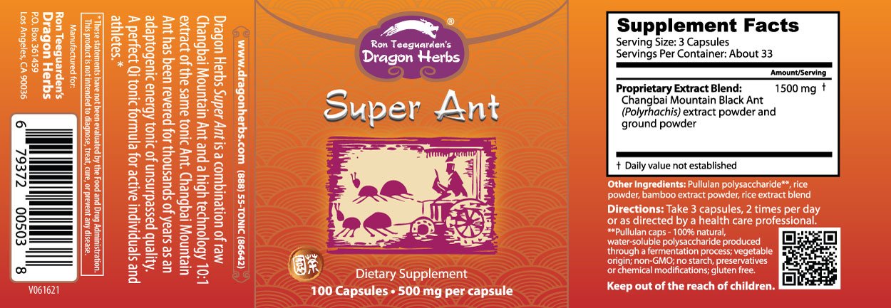 Dragon Herbs Super Ant 100 Capsules - JING Organics