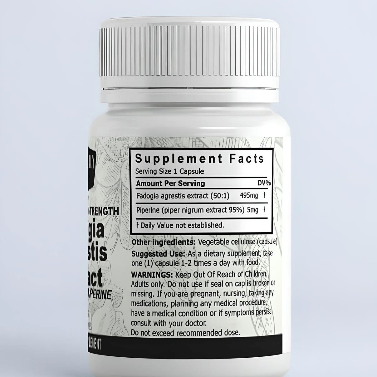 Fern & Lily Botanica Fadogia Agrestis Extract with Piperine 500mg 60 Capsules - JING Organics