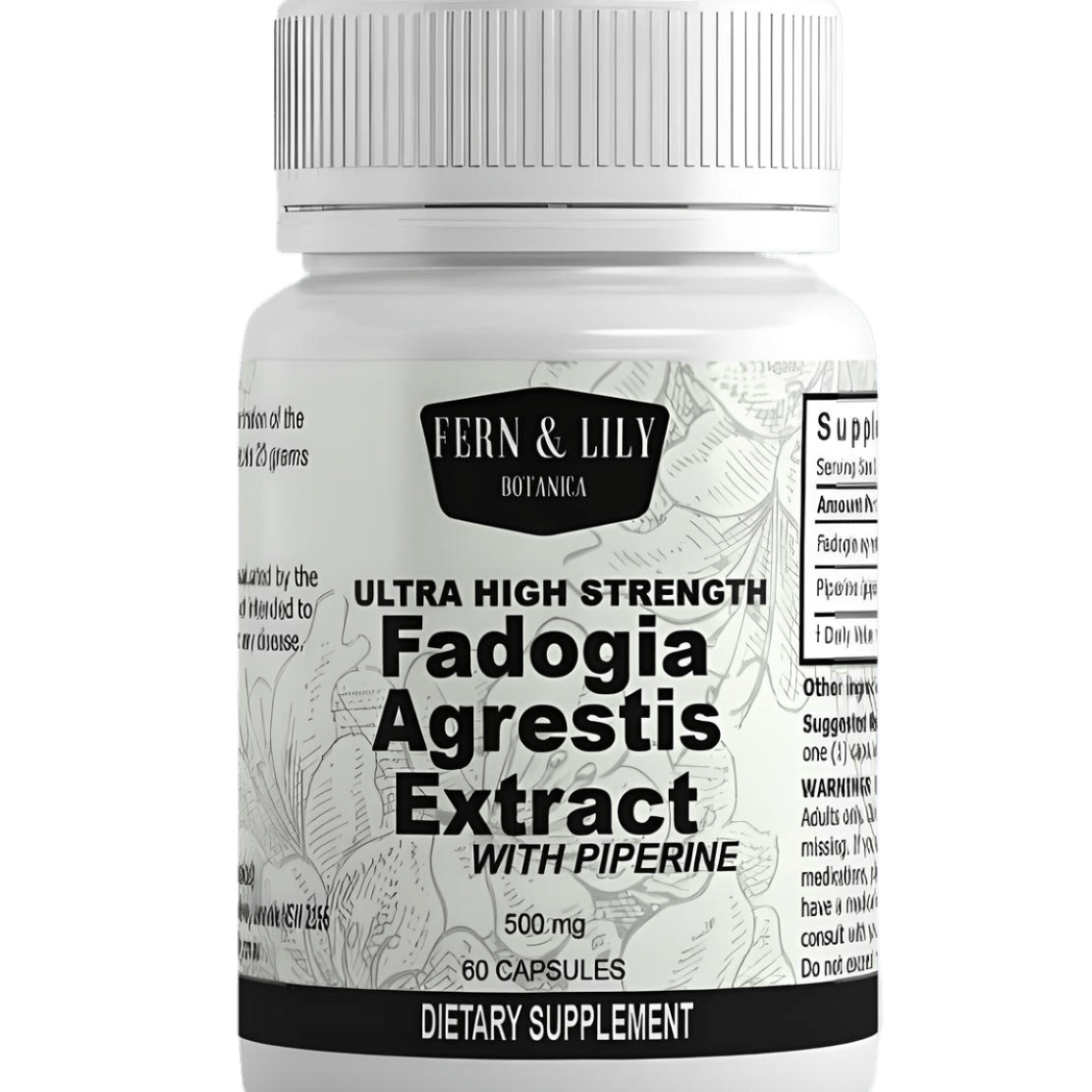 Fern & Lily Botanica Fadogia Agrestis Extract with Piperine 500mg 60 Capsules - JING Organics