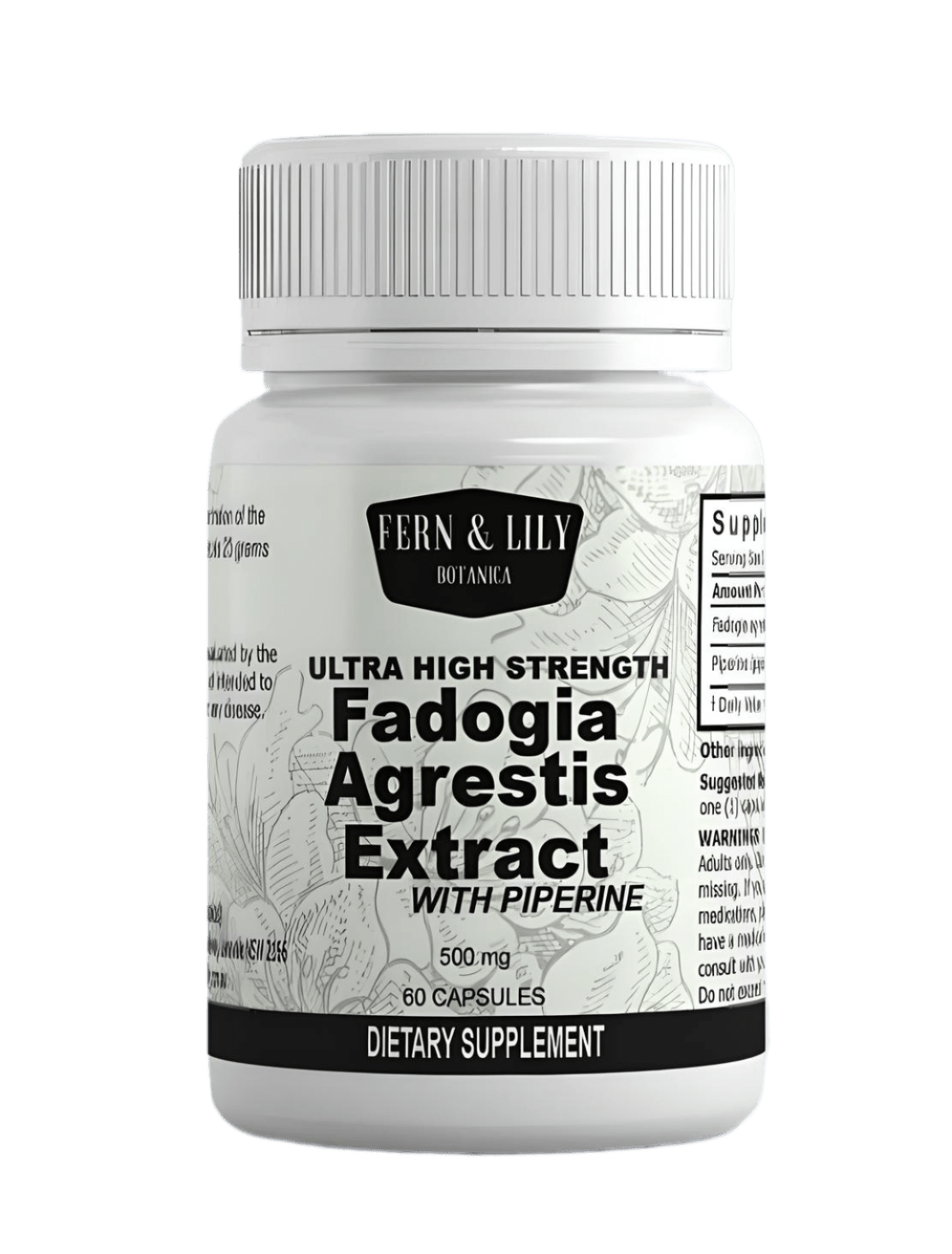 Fern & Lily Botanica Fadogia Agrestis Extract with Piperine 500mg 60 Capsules - JING Organics