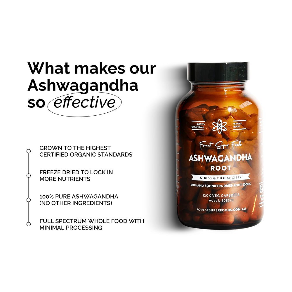 Forest Super Foods Organic Ashwagandha Root 120 Capsules - JING Organics