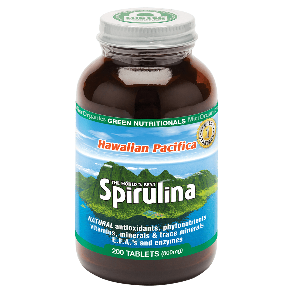 Green Nutritionals Hawaiian Pacifica Spirulina Tablets 200 Tablets - JING Organics