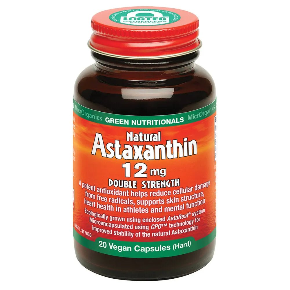 Green Nutritionals Natural Astaxanthin 12mg 20 Capsules - JING