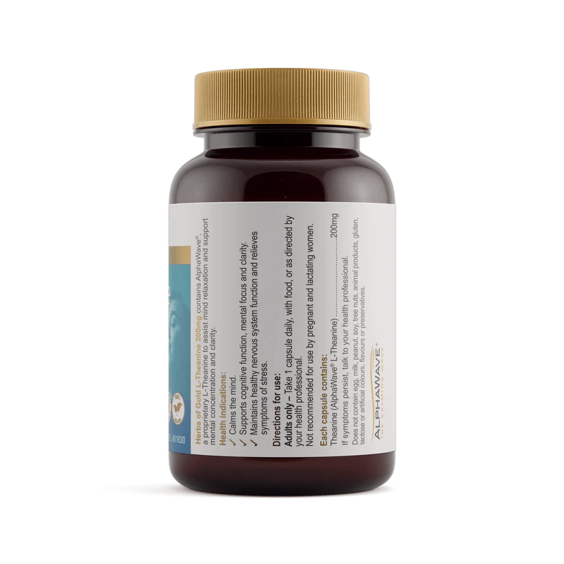 Herbs of Gold L-Theanine 200mg 30 Capsules - JING