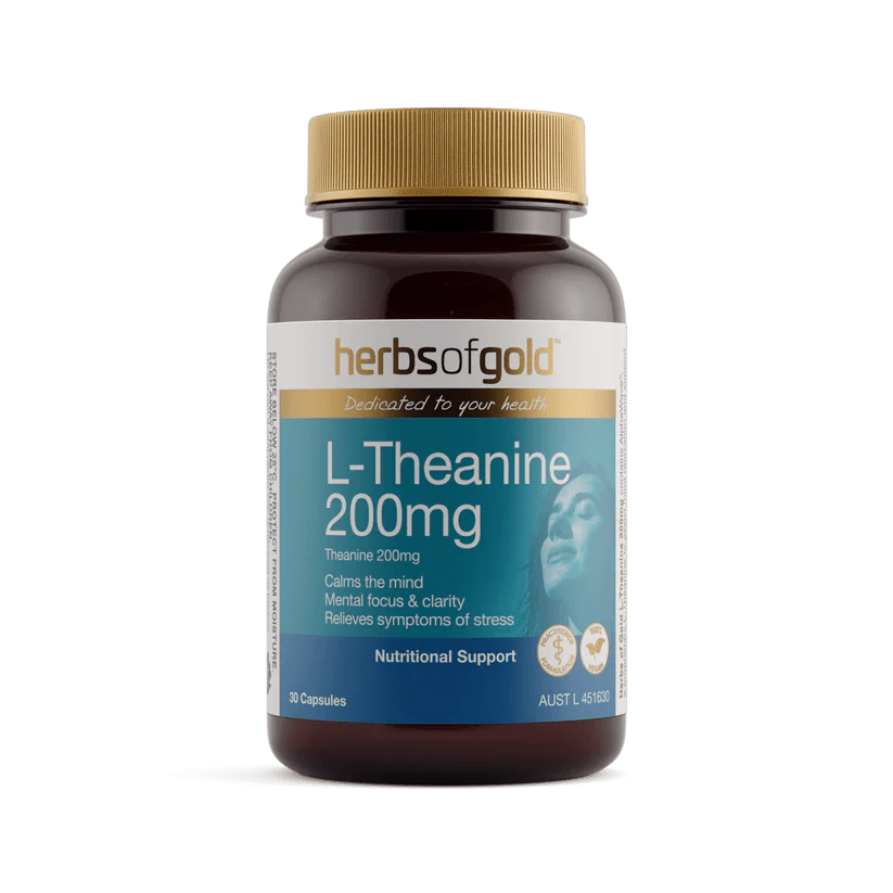 Herbs of Gold L-Theanine 200mg 30 Capsules - JING