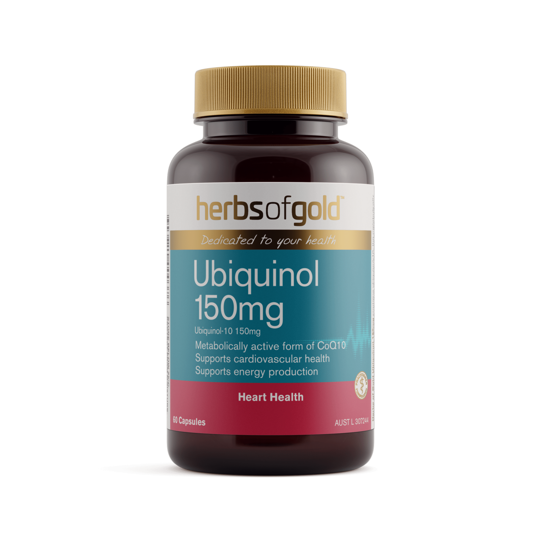 Herbs of Gold Ubiquinol 150mg 30 Capsules - JING Organics