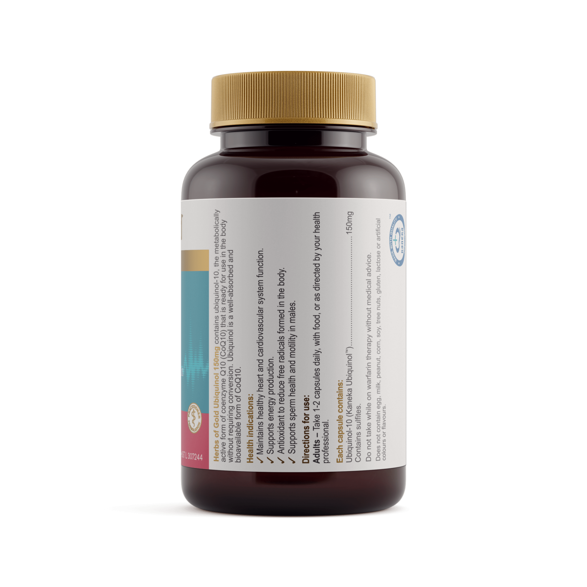 Herbs of Gold Ubiquinol 150mg 30 Capsules - JING Organics