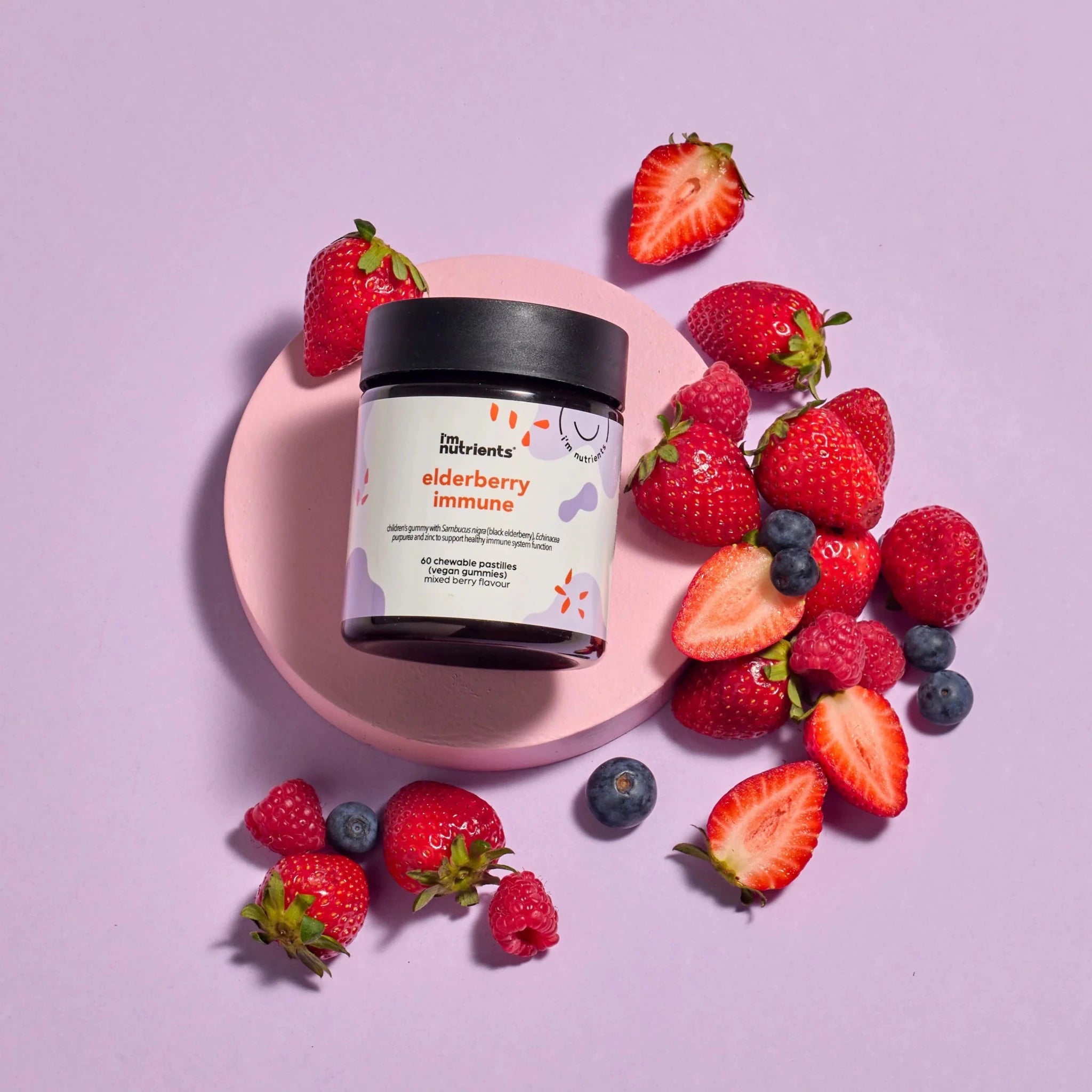 I'm Nutrients Elderberry Immune 60 Chewable Pastilles - JING
