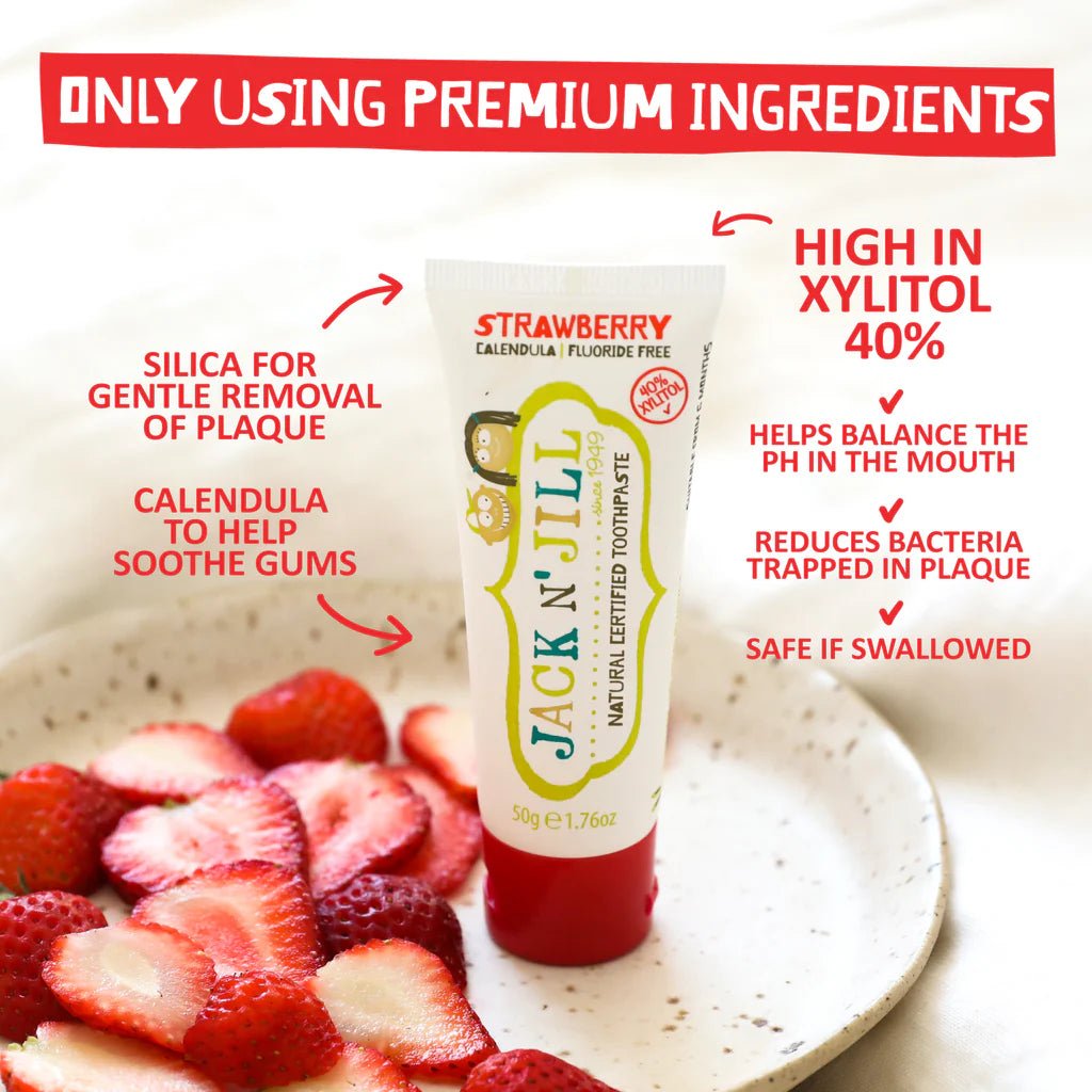 Jack N' Jill Natural Certified Toothpaste Strawberry 50g - JING