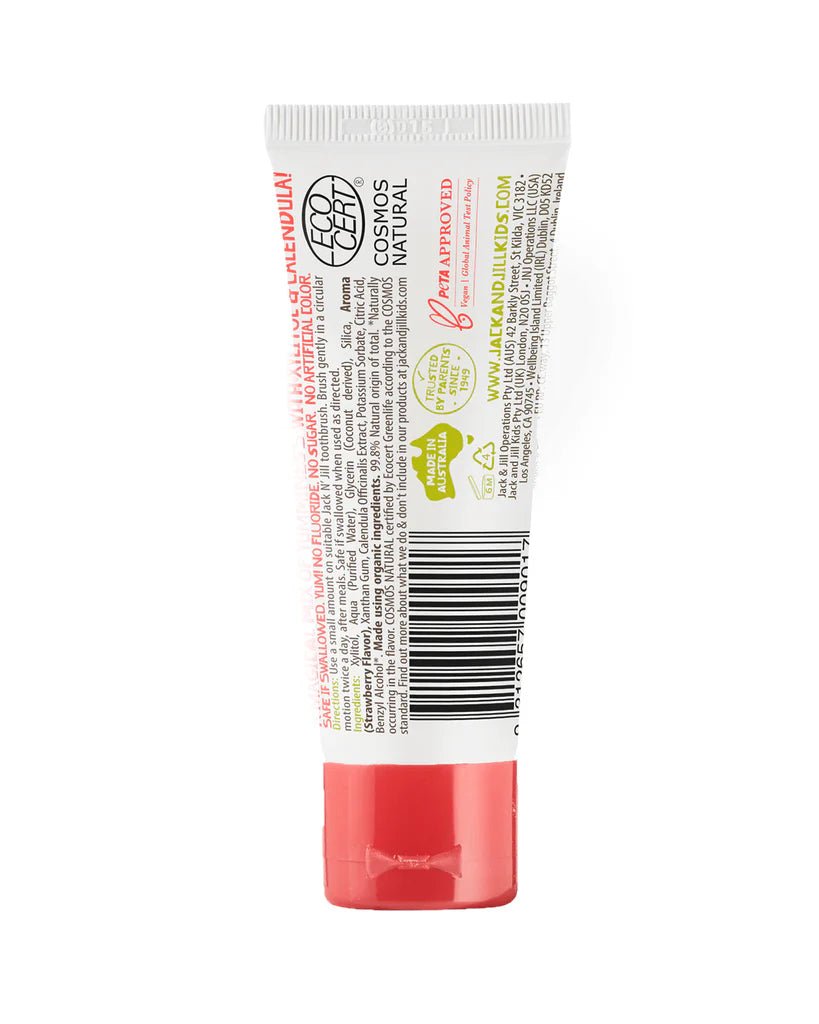 Jack N' Jill Natural Certified Toothpaste Strawberry 50g - JING