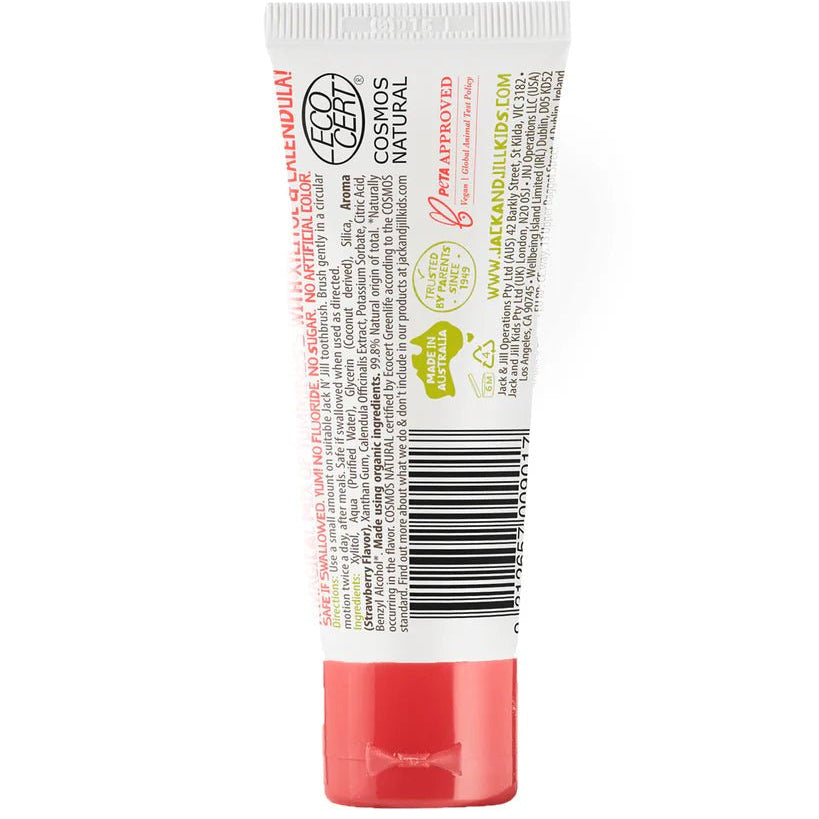 Jack N' Jill Natural Certified Toothpaste Strawberry 50g - JING