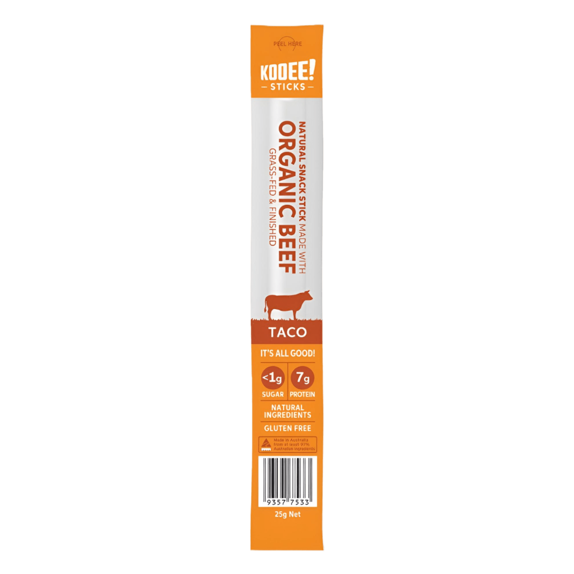 Kooee Grass - Fed Beef Snack Stick Taco 25g - JING Organics