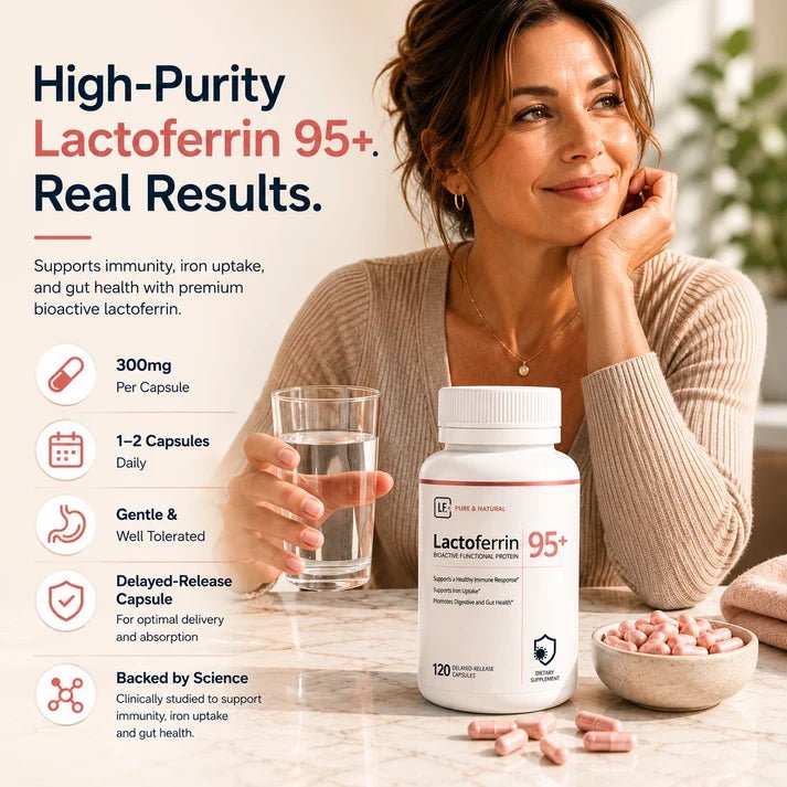 Lactoferrin Co. Lactoferrin Powder Capsule 300mg 60 Capsules - JING