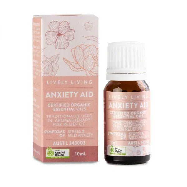 Lively Living Anxiety Aid - Certified Organic Essential Oil Blend 10ml - JING