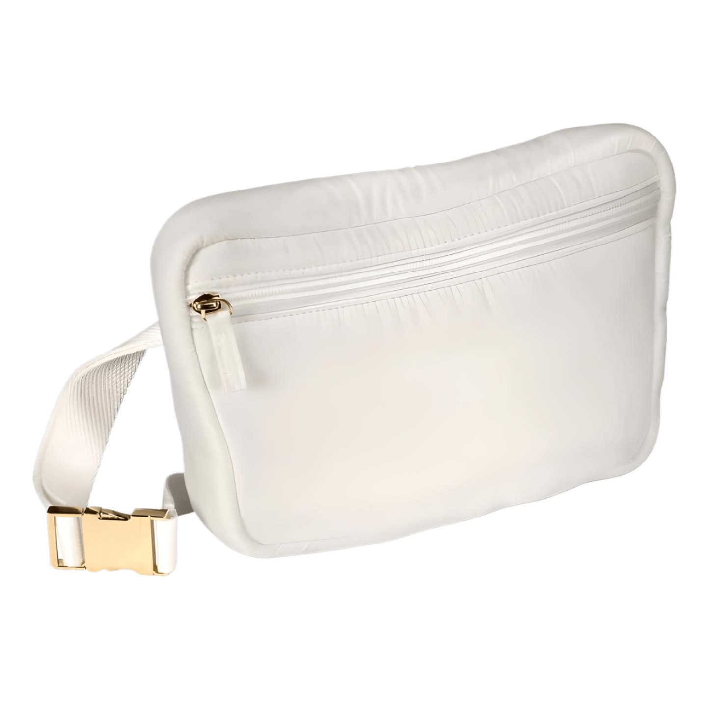Living Libations Puffer Hip Bag with EMF Shield in Wisteria White - JING Organics
