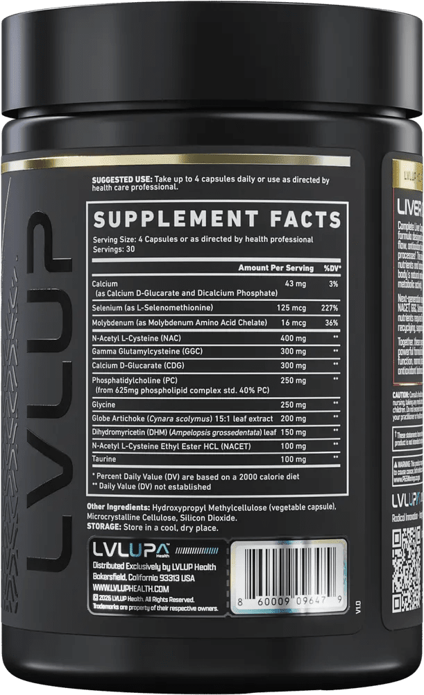 LVLUP Health Complete Liver Complex 120 Capsules - JING