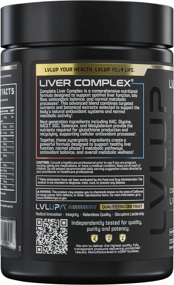 LVLUP Health Complete Liver Complex 120 Capsules - JING