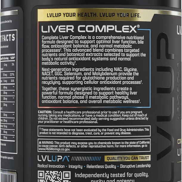 LVLUP Health Complete Liver Complex 120 Capsules - JING