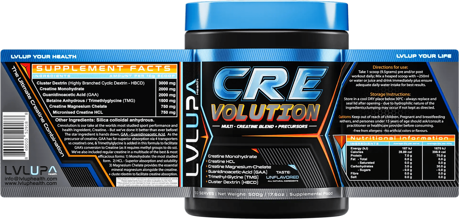 LVLUP Health Crevolution 500g - JING Organics