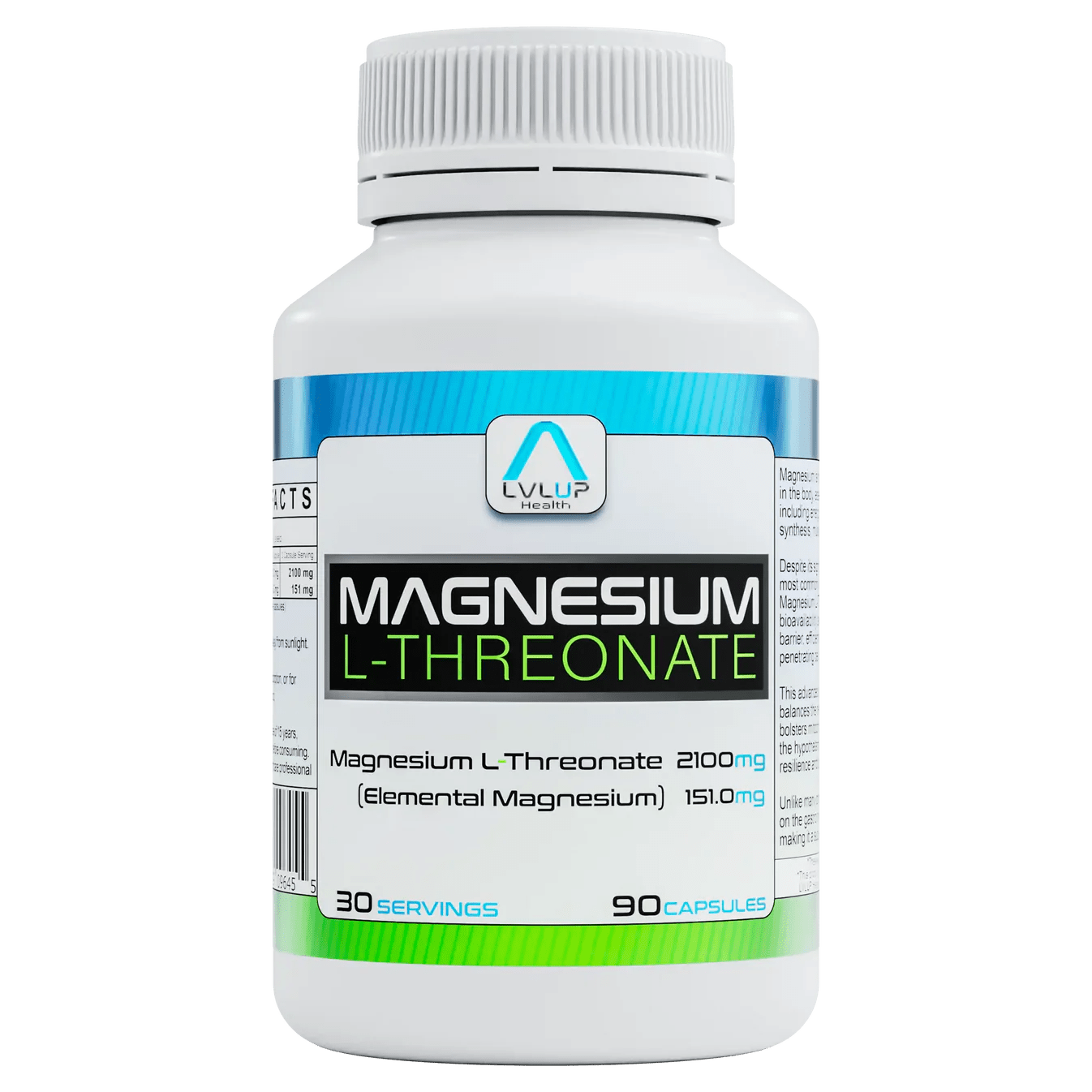 LVLUP Health Magnesium L - Threonate 90 Capsules - JING Organics