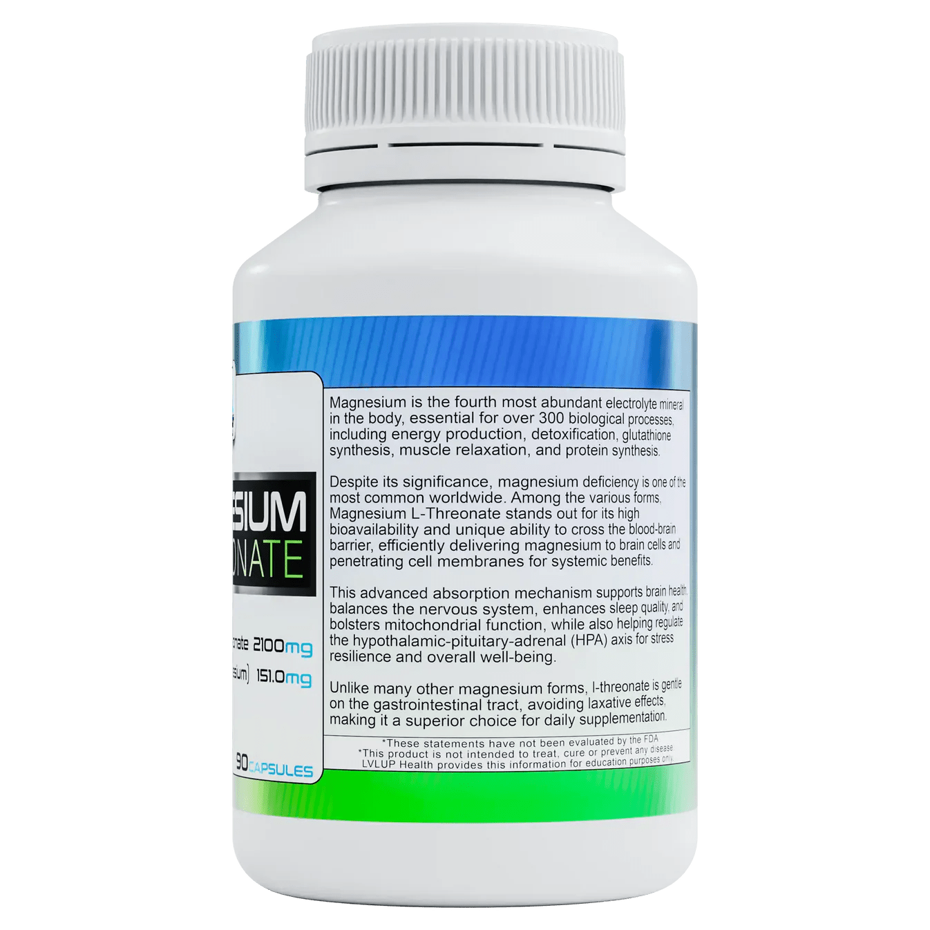 LVLUP Health Magnesium L - Threonate 90 Capsules - JING Organics