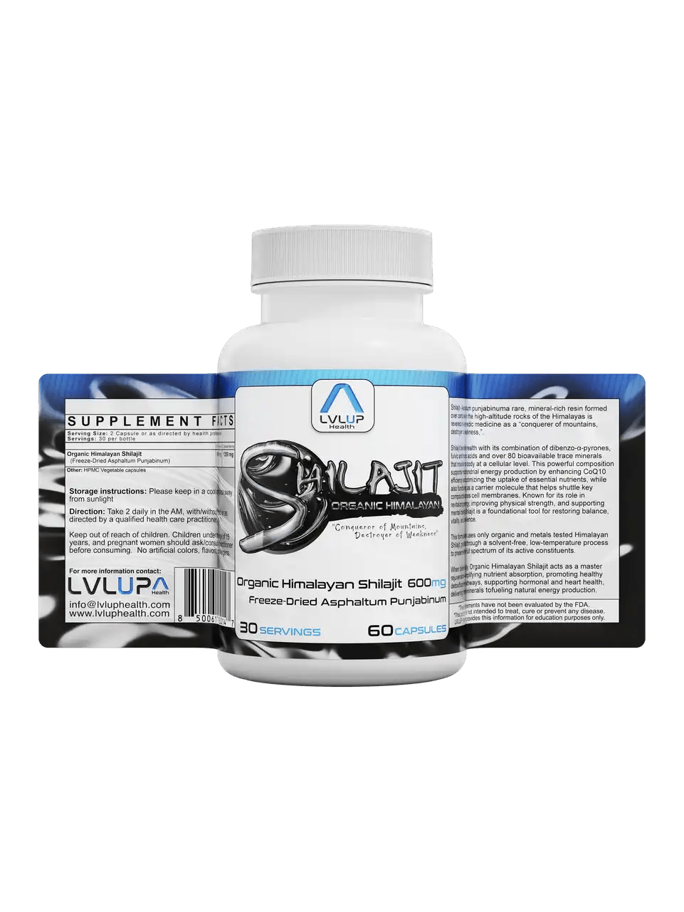 LVLUP Health Shilajit 60 Capsules - JING Organics