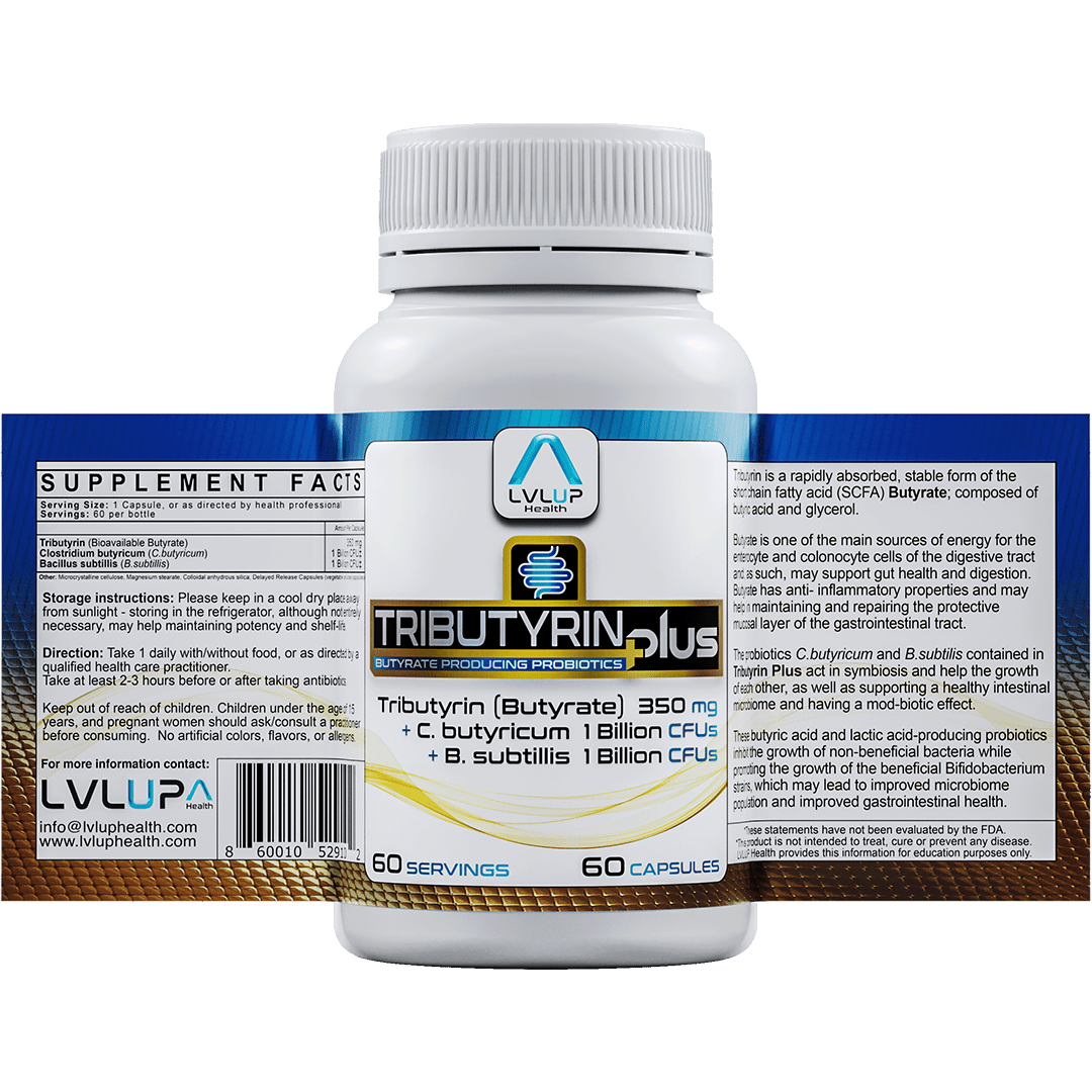 LVLUP Health Tributyrin Plus 60 Capsules - JING Organics