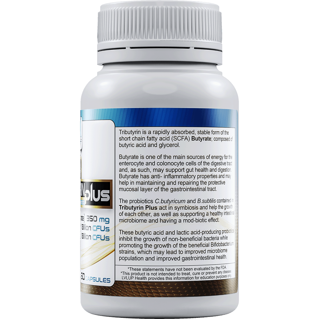 LVLUP Health Tributyrin Plus 60 Capsules - JING Organics