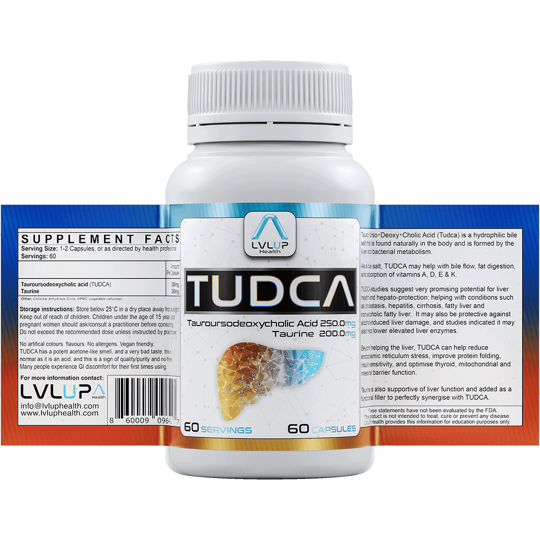 LVLUP Health TUDCA 250mg 60 Capsules - Incorrect Date - JING