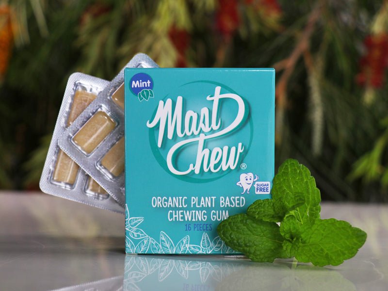 Mast Chew Organic Plant Based Chewing Gum Mint 16 pieces - JING Organics